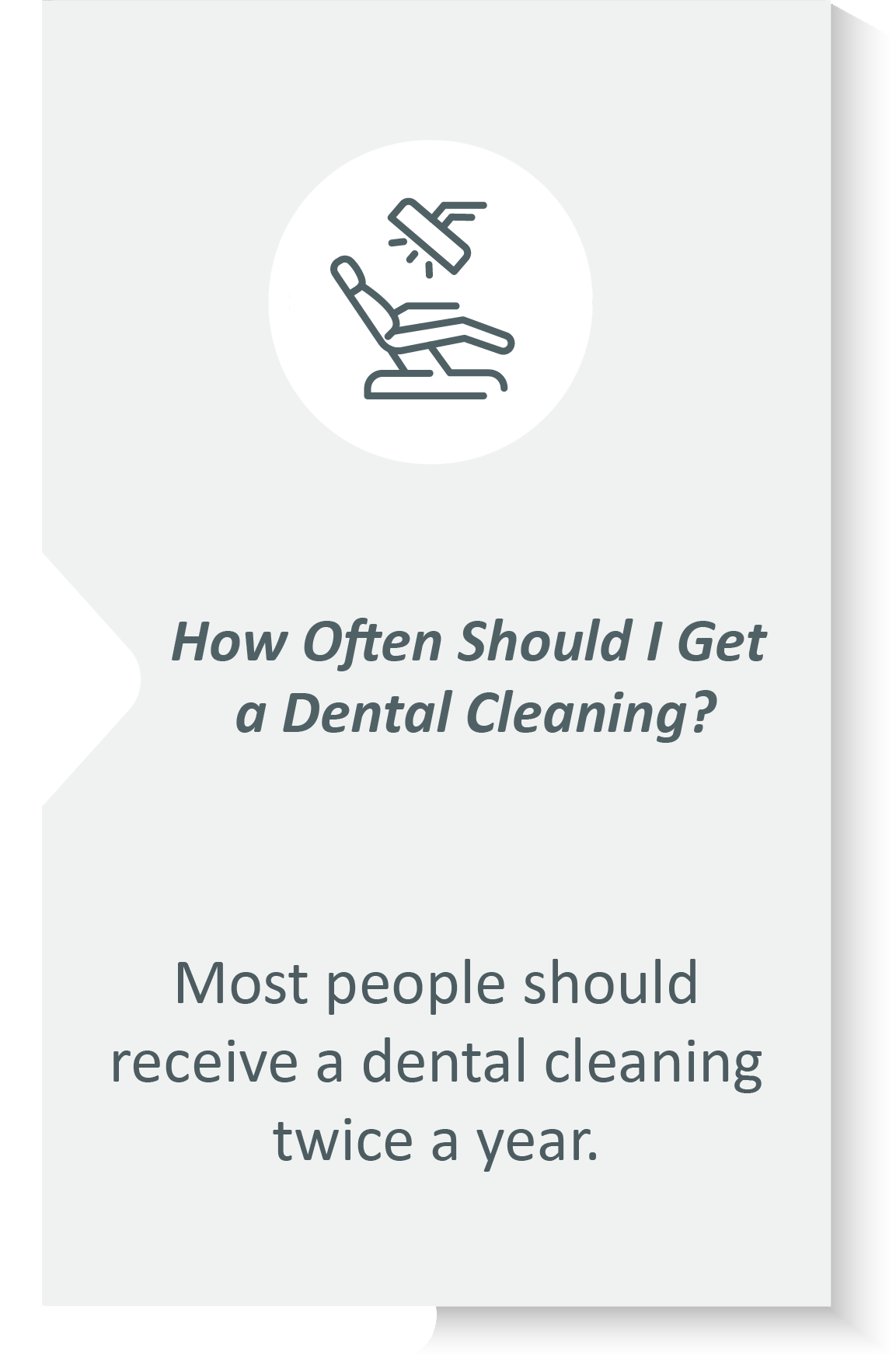 Dental cleaning infographic: Most people should receive a dental cleaning twice a year.
